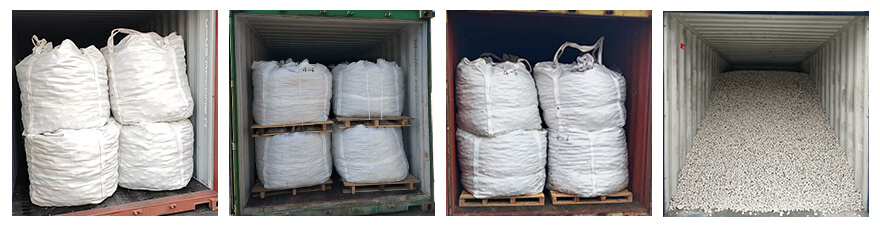 packing of silica pebbles