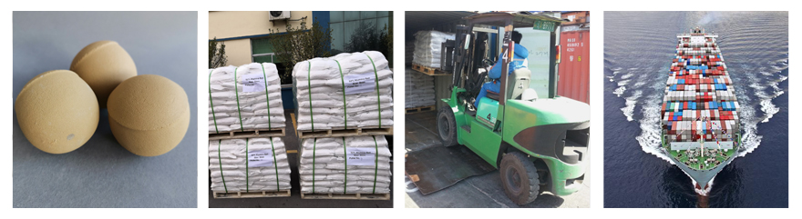 packing and delivery of 68% alumina ball
