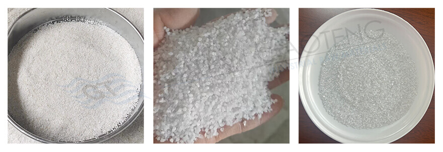 display of silica sand